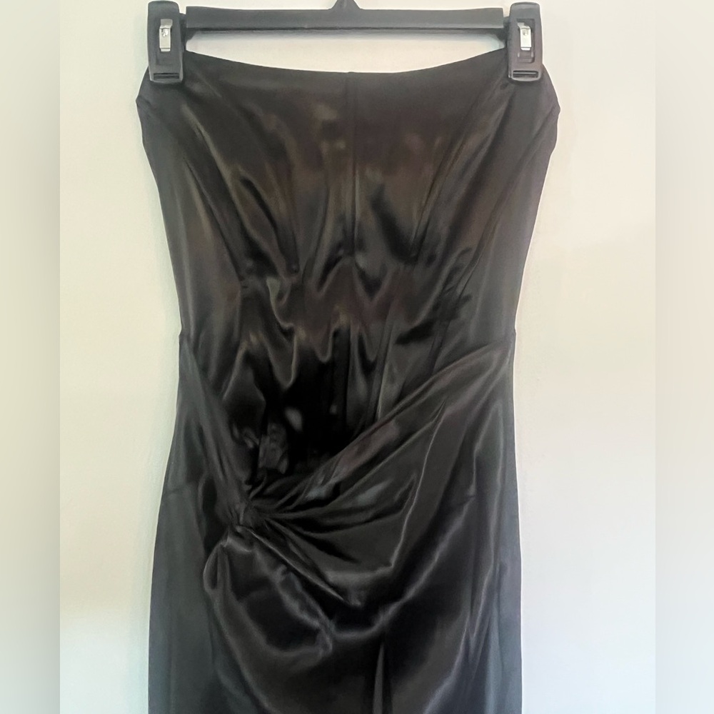 Romancing Black Thigh Split Corset Strapless Maxi… - image 7